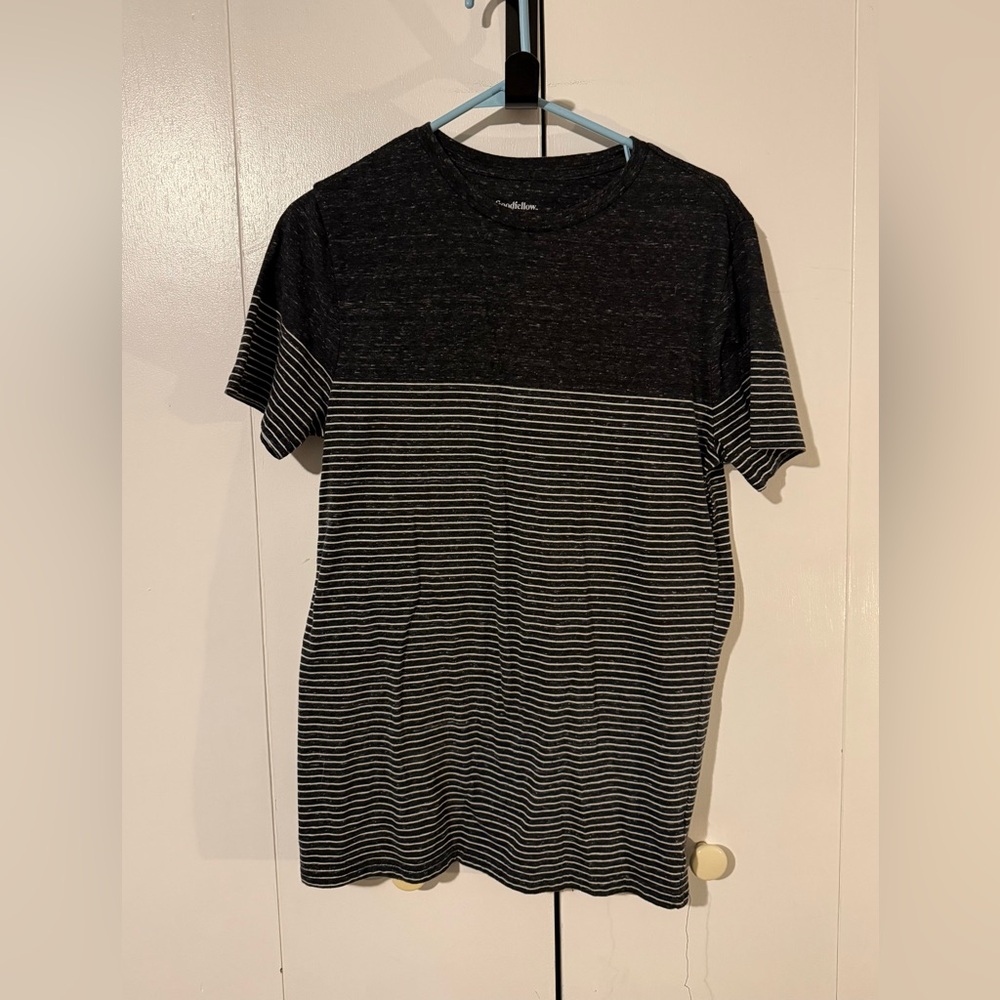 Goodfellow & Co Charcoal and White Striped Tee
